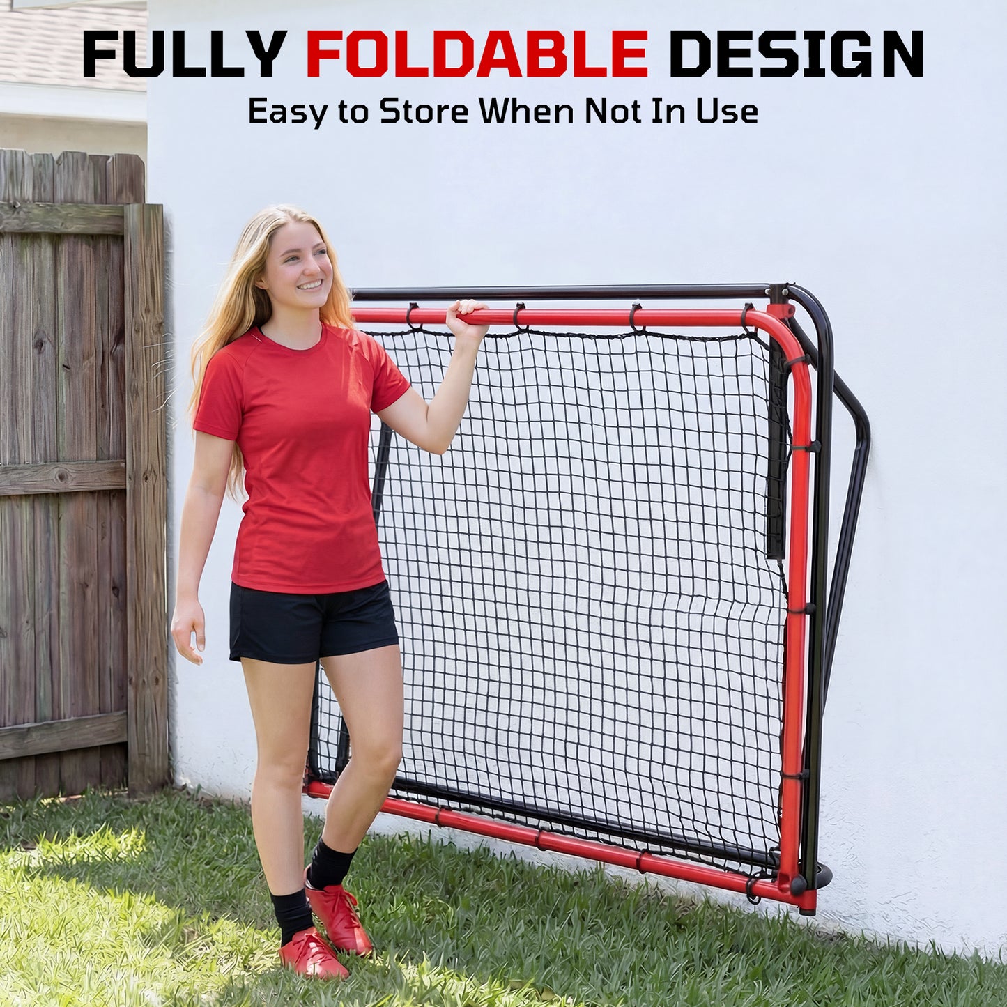 Haokelball 6 x 4 FT Soccer Goal for Backyard, 2-in-1 Metal Soccer Goal with Angle Adjustable Rebounder Net, Heavy-Duty Steel Frame, Includes Agility Ladder & Cones, Soccer Training Equipment for Teens