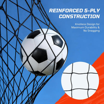 Haokelball Portable Soccer Goal for Backyard, 12x6 FT Soccer Net with Metal Post for Adult Youth Practice, Outdoor Training Equipment with Agility Ladder, Cones, Ground Stakes and Carry Bag