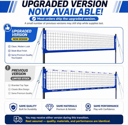 Haokelball Outdoor Volleyball Net Set for Backyard, 32FT Regulation, 3-Level Adjustable Height & Anti-Sag Tension System, Heavy Duty Thick Poles, Includes Volleyball, Pump, Boundary Line and Carry Bag