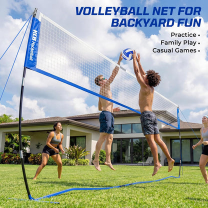 Haokelball Portable Volleyball Net for Backyard, 20ft Freestanding Volleyball Set with Adjustable Height & Widened Base, Outdoor/Indoor Practice Net with Volleyball, Carry Bag, Stakes & Ropes
