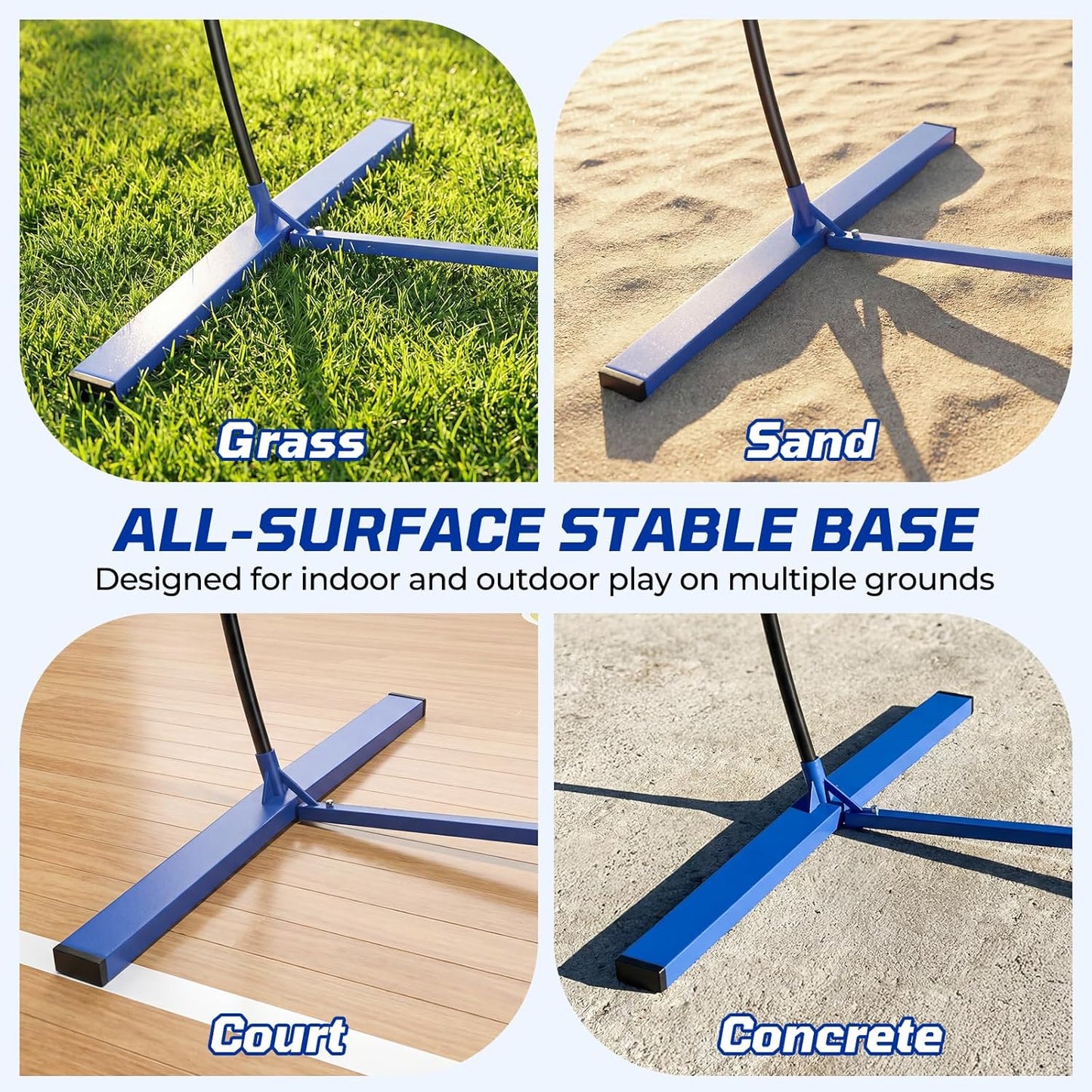 Haokelball Portable Volleyball Net for Backyard, 20ft Freestanding Volleyball Set with Adjustable Height & Widened Base, Outdoor/Indoor Practice Net with Volleyball, Carry Bag, Stakes & Ropes