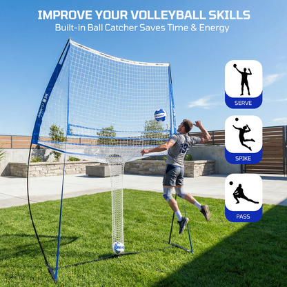 Haokelball 11x 8 ft Volleyball Training Equipment Practice Net Station for Backyard Indoor Outdoor