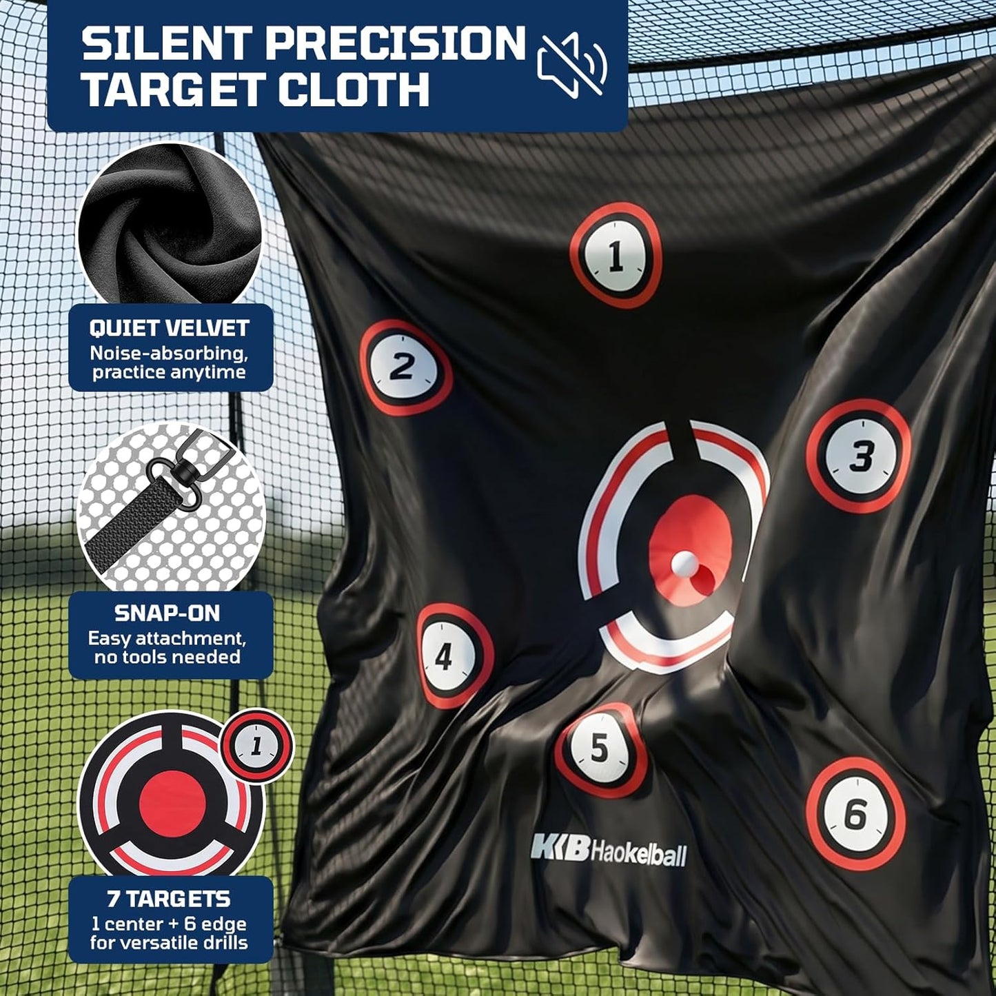 Haokelball Golf Hitting Net, 10x8x6ft Heavy Duty Golf Practice Chipping Cage with Target Cloth & Metal Frame, Portable Sports Netting for Backyard Driving Real Balls, Outdoor Indoor