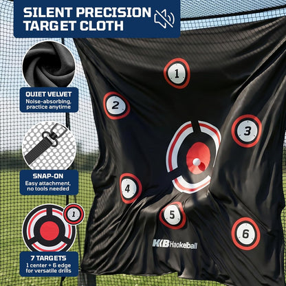 Haokelball Golf Hitting Net, 10x8x6ft Heavy Duty Golf Practice Chipping Cage with Target Cloth & Metal Frame, Portable Sports Netting for Backyard Driving Real Balls, Outdoor Indoor