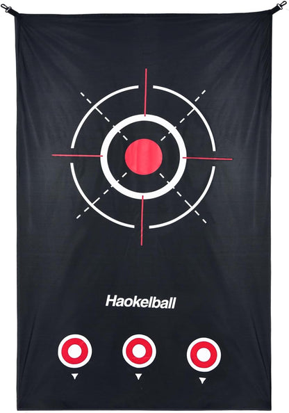 Haokelball Golf Hitting Net, 10x8x6ft Heavy Duty Golf Practice Chipping Cage with Target Cloth & Metal Frame, Portable Sports Netting for Backyard Driving Real Balls, Outdoor Indoor