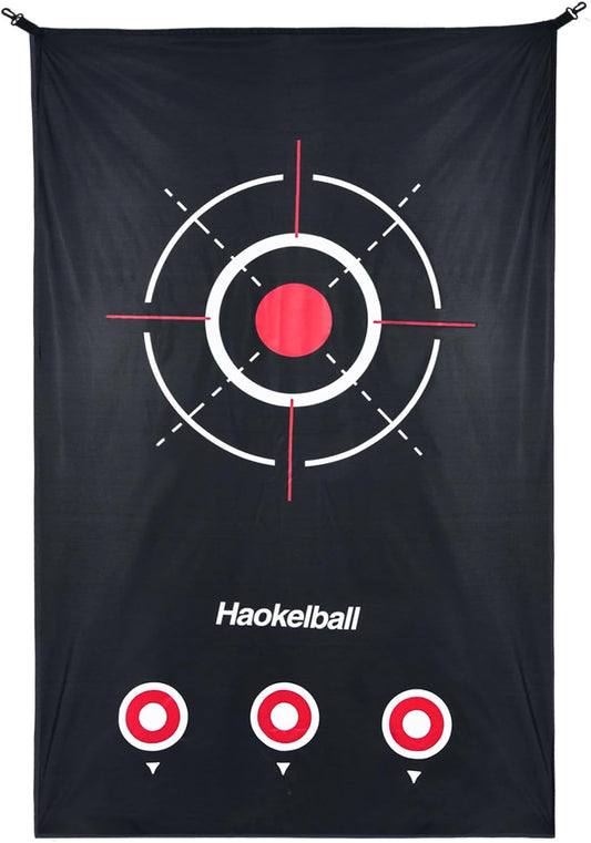 Haokelball Golf Hitting Net, 10x8x6ft Heavy Duty Golf Practice Chipping Cage with Target Cloth & Metal Frame, Portable Sports Netting for Backyard Driving Real Balls, Outdoor Indoor