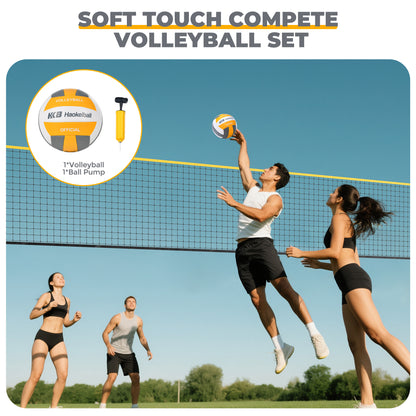 Haokelball 22FT Pickleball Badminton Volleyball Net Set with Adjustable Height Rackets/Balls/Pump for Backyard, Beach