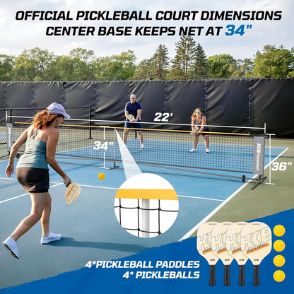 Haokelball Badminton Volleyball Pickleball Net Set, 22FT Portable All-in-One Nets System for Outdoor Beach Indoor with Adjustable Height, Includes Balls Rackets Pump Carry Bag