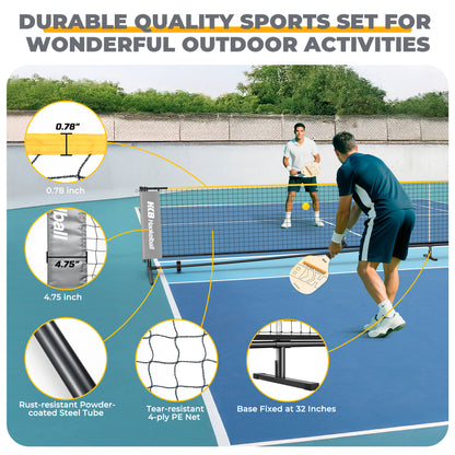 Haokelball 22FT Pickleball Badminton Volleyball Net Set with Adjustable Height Rackets/Balls/Pump for Backyard, Beach