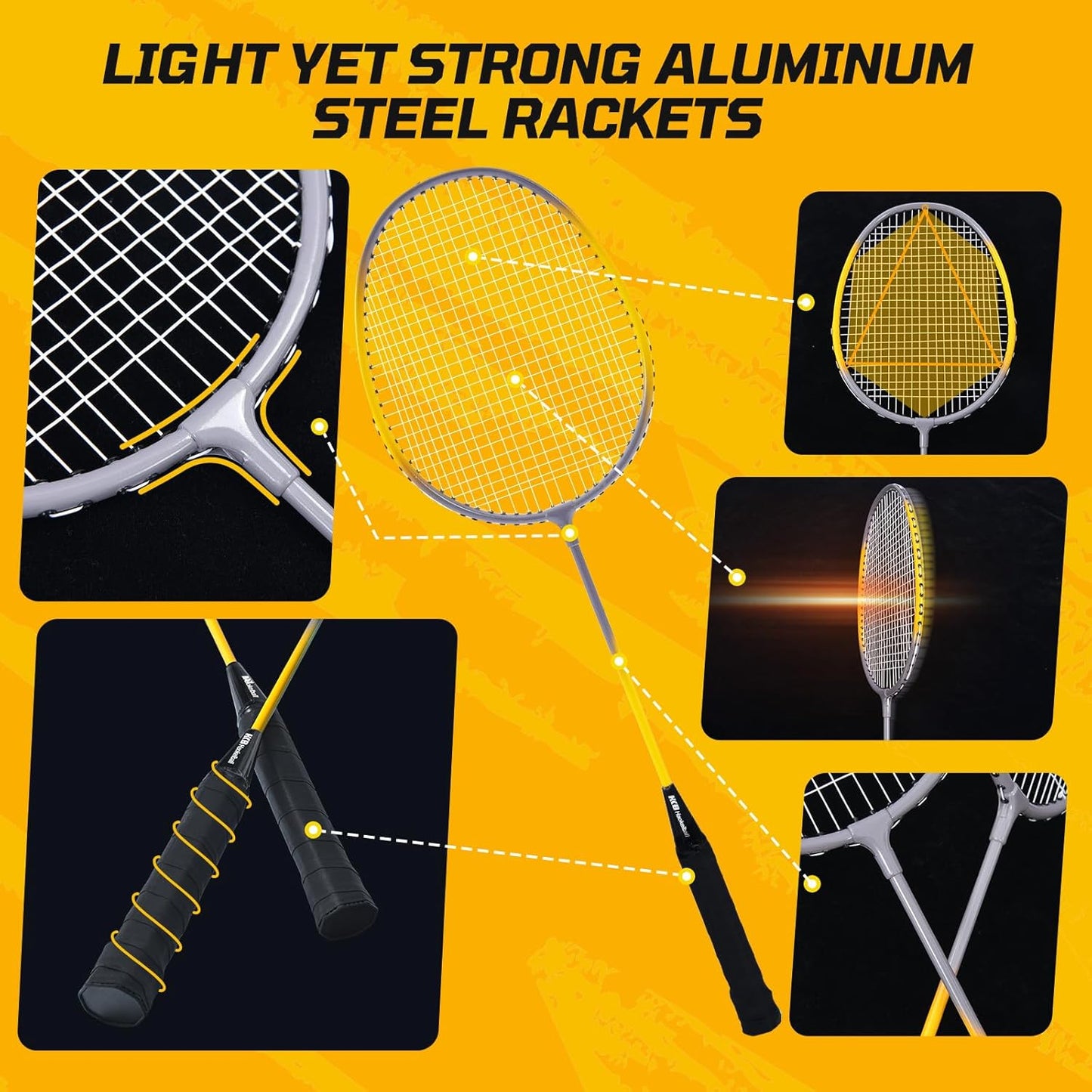 Haokelball Badminton Volleyball Net Set Combo – Adjustable Width 20-32ft & Height, with Rackets, Shuttlecocks, Volleyball, Boundary Line, Carry Bag – Badminton Sets for Backyards, Outdoor, Grass, lawn