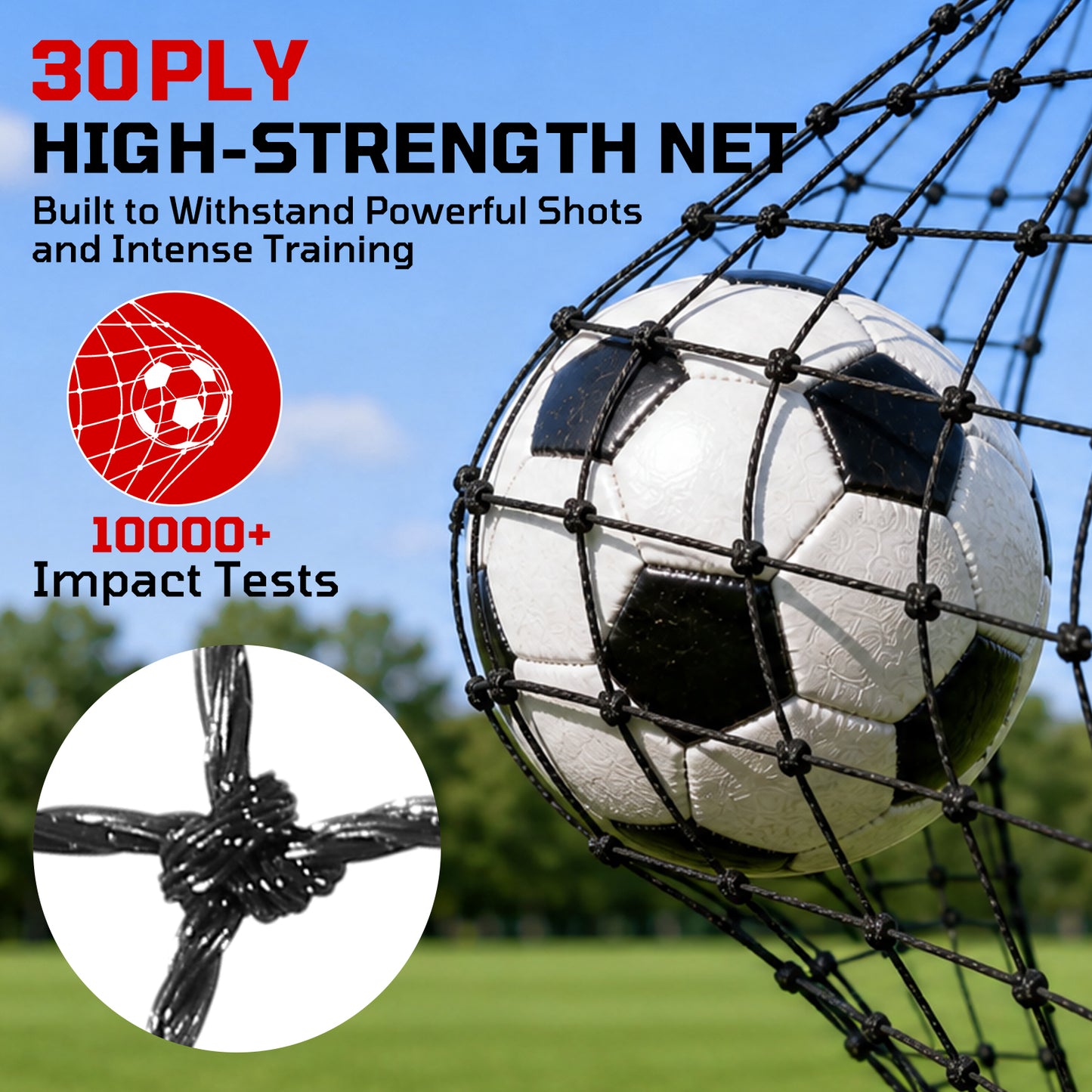 Haokelball 6 x 4 FT Soccer Goal for Backyard, 2-in-1 Metal Soccer Goal with Angle Adjustable Rebounder Net, Heavy-Duty Steel Frame, Includes Agility Ladder & Cones, Soccer Training Equipment for Teens
